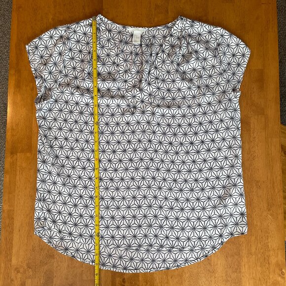 Size 14 H&M black white cap sleeve top - Picture 4 of 11